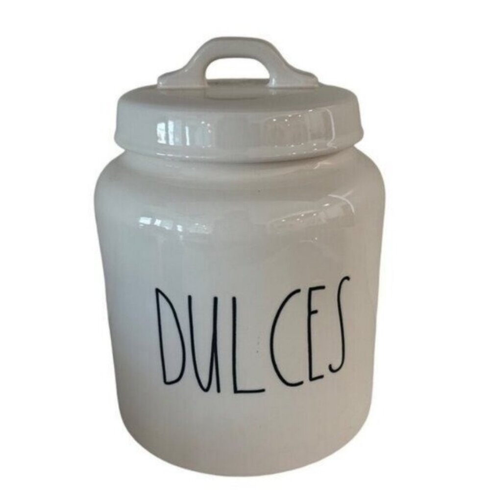 Rae Dunn "Dulces" Ceramic Cookie Jar With Lid Kitchen Decor New Spanish Candy